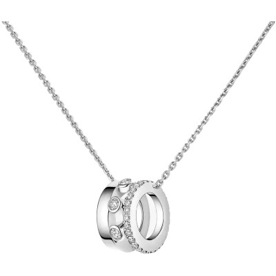 Collier pendentif Messika Move Romane pendentif en or blanc et diamant, grand modèle