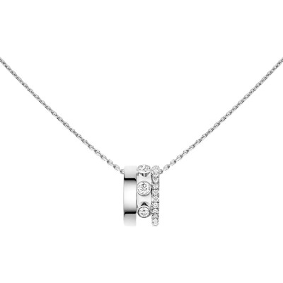 Collier pendentif Messika Move Romane pendentif en or blanc et diamant, grand modèle