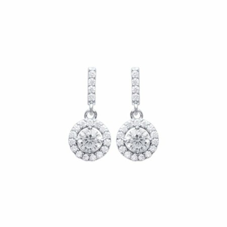 Boucles d'oreilles en argent rhodié et oxydes de zirconium