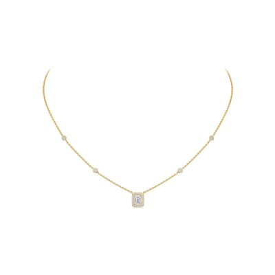 Collier Messika Joy taille émeraude en or jaune et diamant