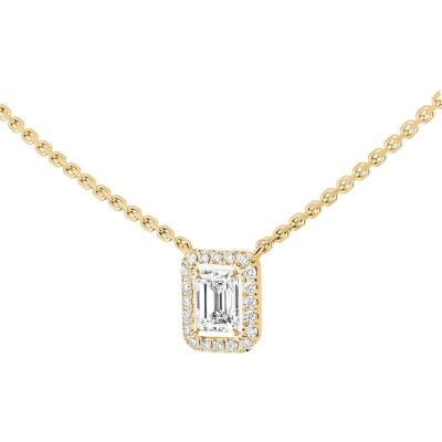 Collier Messika Joy taille émeraude en or jaune et diamant