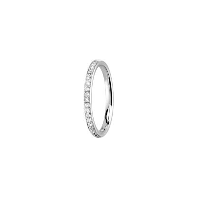 Alliance Jules et Louise en or blanc, largeur 2mm