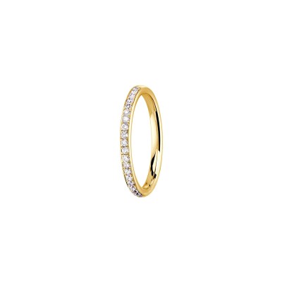 Alliance Les Essentielles Jonc Parisien 1 rang en or jaune et diamants serti de 0.20ct, largeur 2mm