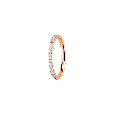 Alliance Les Essentielles Jonc Parisien 1 rang en or rose et diamants serti de 0.20ct, largeur 2mm