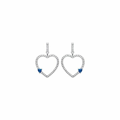 Boucles d'oreilles en argent rhodié et oxydes de zirconium