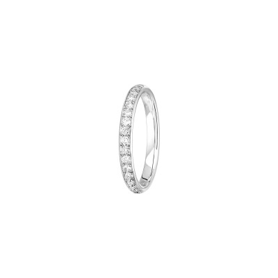 Alliance en or blanc palladié et diamants de 0.34ct, 2.5mm