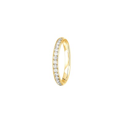 Alliance Les Essentielles Jonc Parisien 1 rang en or jaune et diamants serti de 0.34ct, largeur 2.5mm