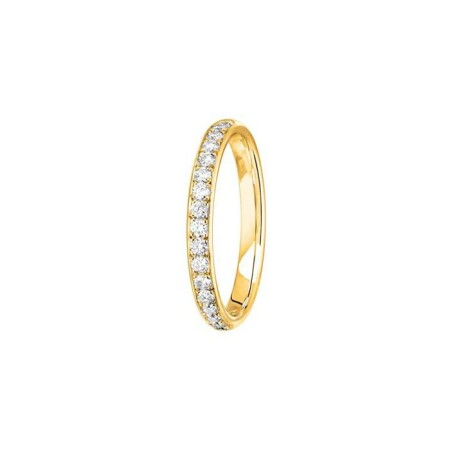 Alliance Jonc Parisien 1 rang en or jaune et diamants de 0.34ct