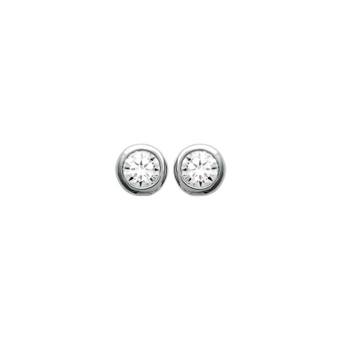 Boucles d'oreilles en argent rhodié et oxydes de zirconium