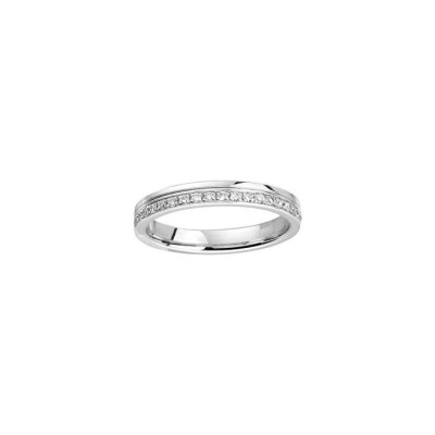 Alliance Together Forever GM en or blanc palladié et diamants de 0.40ct