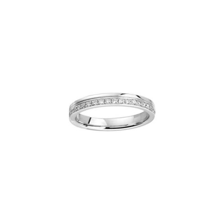 Alliance Together Forever GM en or blanc palladié et diamants de 0.40ct