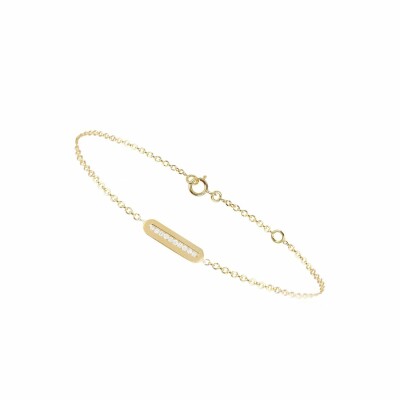 Bracelet sur chaîne Less is more rail bombé en or rose et diamants de 0.15ct