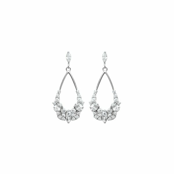 Boucles d'oreilles en argent rhodié et oxydes de zirconium