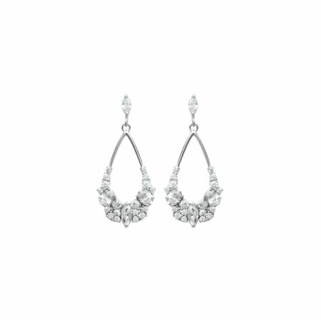 Boucles d'oreilles en argent rhodié et oxydes de zirconium