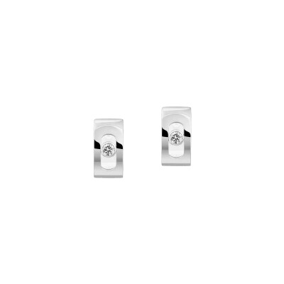 Boucles d'oreilles créoles Messika Move Noa créoles en or blanc et diamant