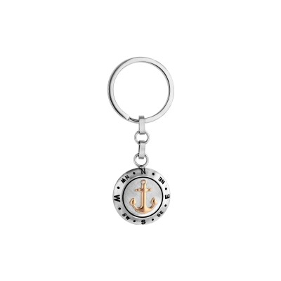 Porte-clefs boussole en acier