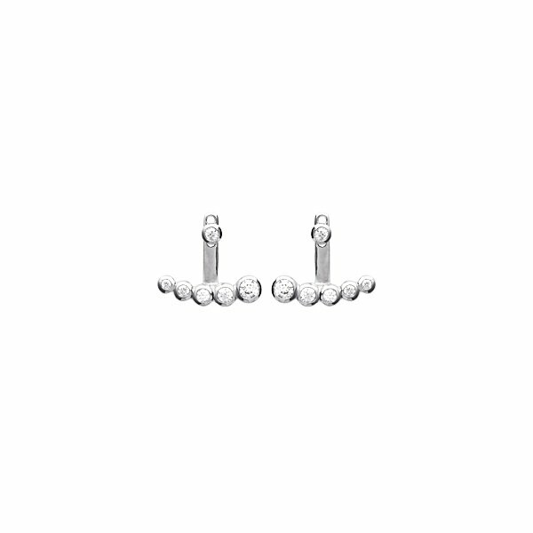 Boucles d'oreilles en argent rhodié et oxydes de zirconium