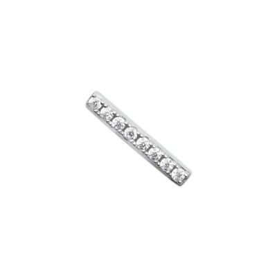 Mono boucle d'oreille en argent rhodié et oxyde de zirconium