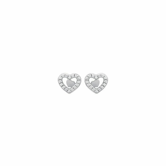 Boucles d'oreilles en argent et oxydes de zirconium