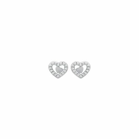 Boucles d'oreilles en argent et oxydes de zirconium