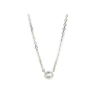 Pendentif LineArgent Basics en argent rhodié et oxydes de zirconium