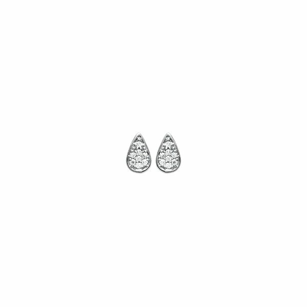 Boucles d'oreilles en argent rhodié et oxydes de zirconium