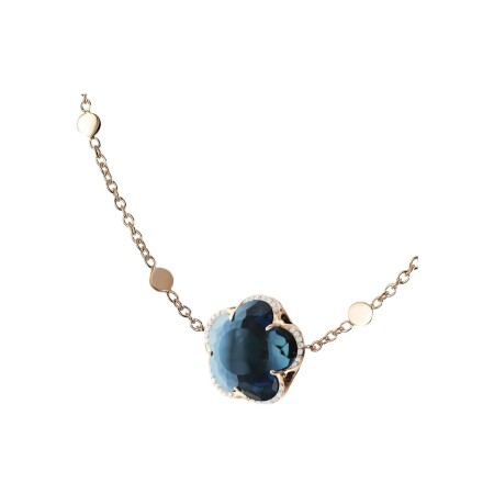 Collier Pasquale Bruni Bon Ton en or rose, diamants et topaze bleu London