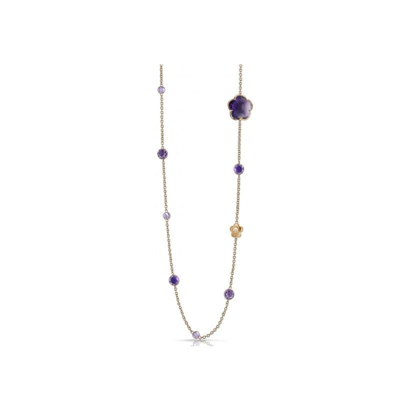 Pasquale Bruni Bon Ton necklace in pink gold, amethyst and diamonds