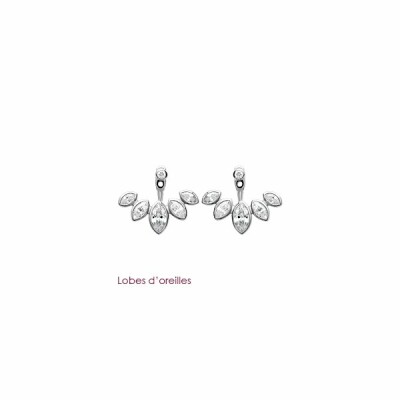 Boucles d'oreilles en argent rhodié et oxydes de zirconium