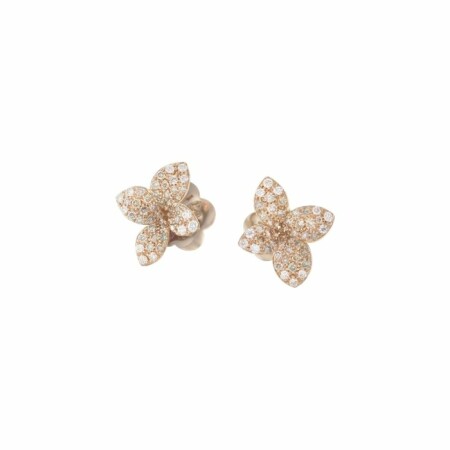 Boucles d'oreilles Pasquale Bruni Petit garden en or rose et diamants blancs & champagnes