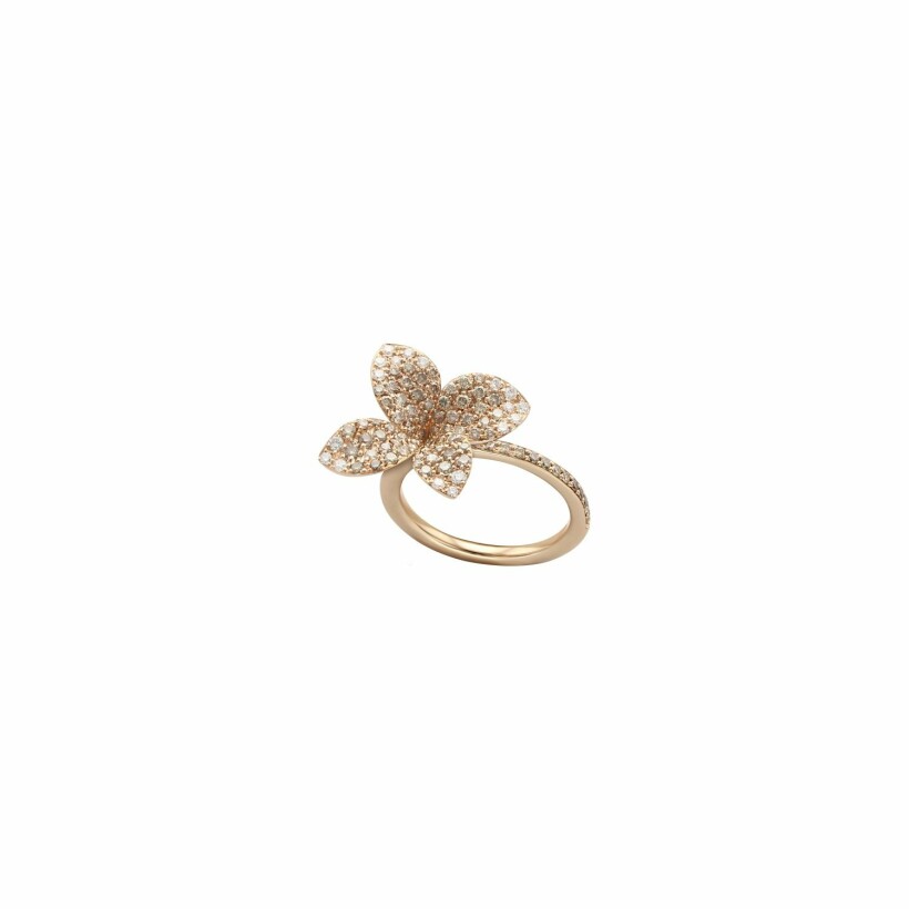 Pasquale Bruni Petit garden ring, rose gold, brown diamonds, white diamonds