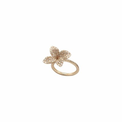 Bague Pasquale Bruni Petit garden en or rose, diamants bruns et blancs