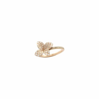 Pasquale Bruni Petit garden ring, rose gold, brown diamonds, white diamonds