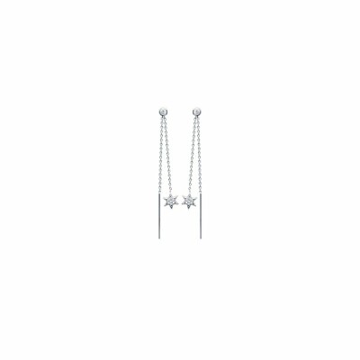 Boucles d'oreilles en argent rhodié et oxydes de zirconium