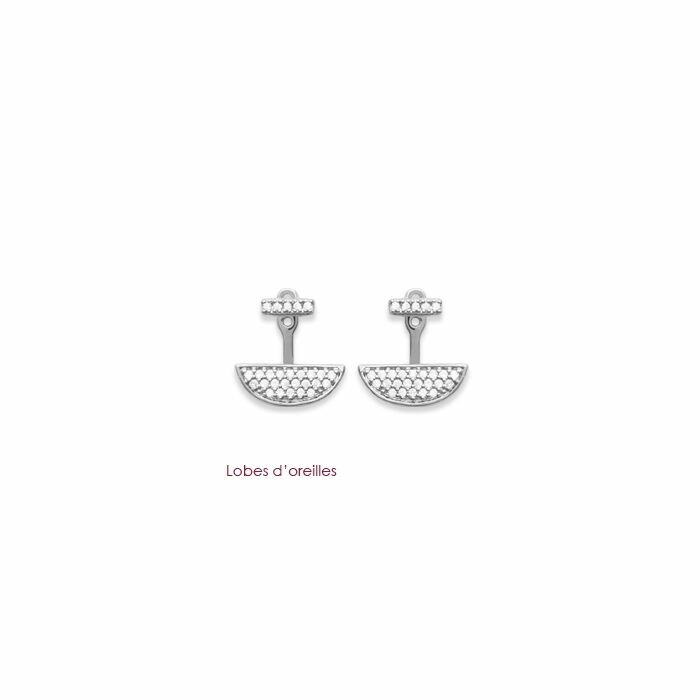 Boucles d'oreilles en argent et oxydes de zirconium