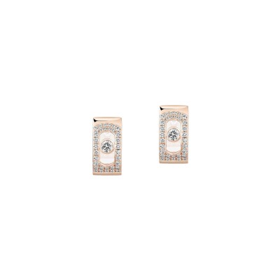 Boucles d'oreilles créoles Messika Move Noa pavées en or rose et diamant
