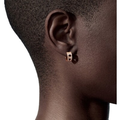 Boucles d'oreilles créoles Messika Move Noa pavées en or rose et diamant