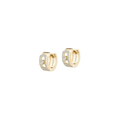 Boucles d'oreilles créoles Messika Move Noa pavées en or jaune et diamant