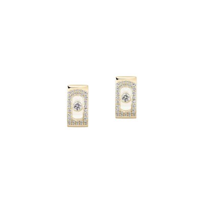 Boucles d'oreilles créoles Messika Move Noa pavées en or jaune et diamant
