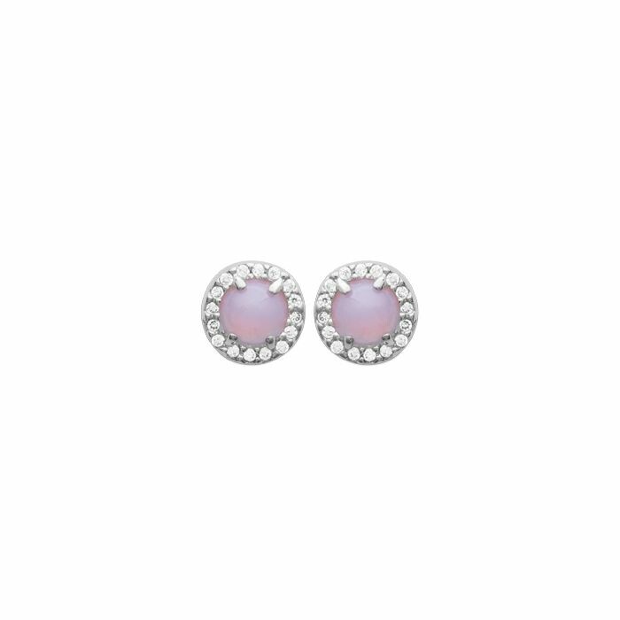 Boucles d'oreilles en argent. oxydes de zirconium et pierres