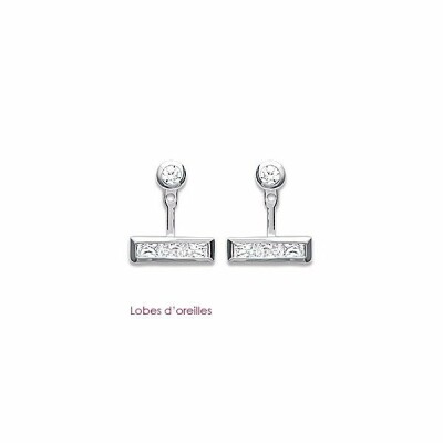 Boucles d'oreilles en argent rhodié et oxydes de zirconium