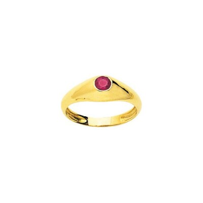 Bague en or jaune et rubis