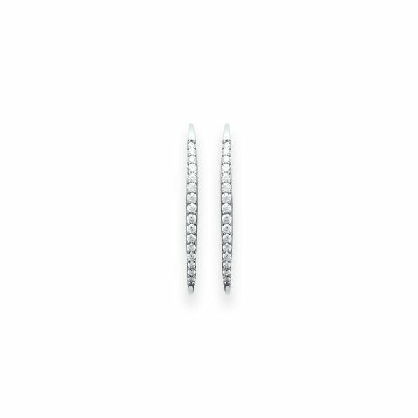 Boucles d'oreilles en argent rhodié et oxydes de zirconium