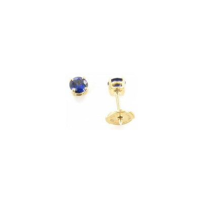 Boucles d'oreilles en or jaune et saphir