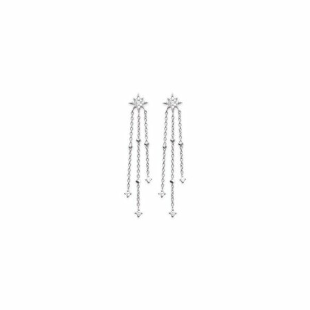 Boucles d'oreilles en argent rhodié et oxydes de zirconium