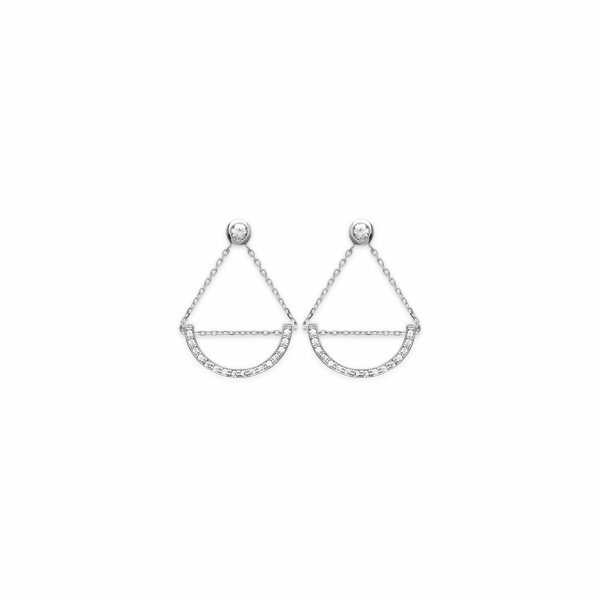 Boucles d'oreilles en argent rhodié et oxydes de zirconium