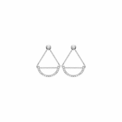 Boucles d'oreilles en argent rhodié et oxydes de zirconium