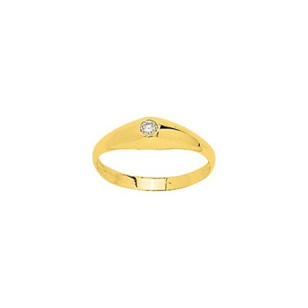 Bague en or jaune et diamant, 0.08ct