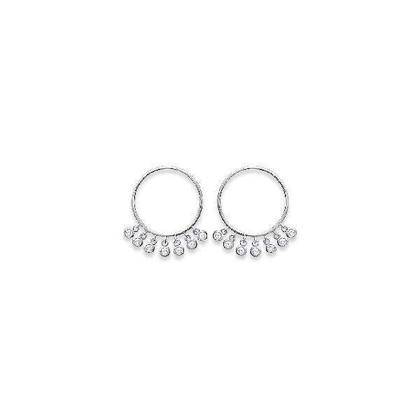 Boucles d'oreilles en argent rhodié et oxydes de zirconium