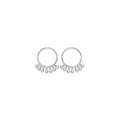 Boucles d'oreilles en argent rhodié et oxydes de zirconium